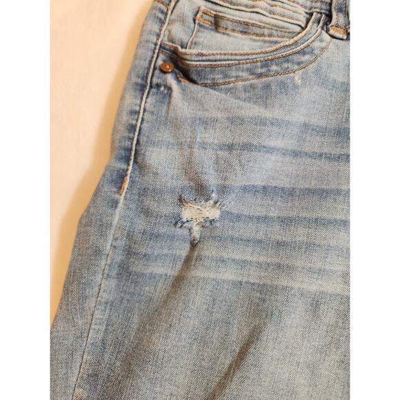 Democracy Jeans Womens Sz 8 Blue "Ab" Solution Technology Whiskers Distressed - Picture 7 of 15